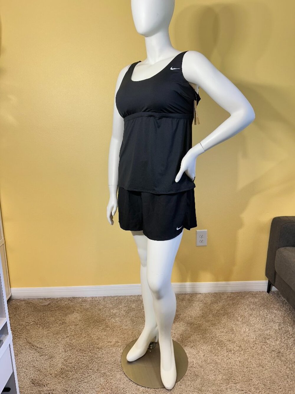 Nike Swim Tankini SET NWT Women's 1X Black Shorts Move to Zero MSRP $64 EACH